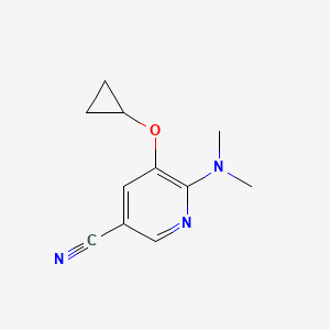 molecular formula C11H13N3O B14807857 5-Cyclopropoxy-6-(dimethylamino)nicotinonitrile 