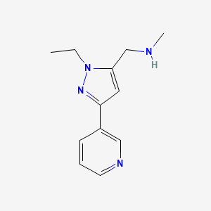 molecular formula C12H16N4 B1480787 1-(1-ethyl-3-(pyridin-3-yl)-1H-pyrazol-5-yl)-N-methylmethanamine CAS No. 2097957-98-5