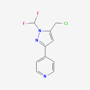 4-(5-(chloromethyl)-1-(difluoromethyl)-1H-pyrazol-3-yl)pyridine