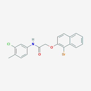 molecular formula C19H15BrClNO2 B14807944 2-[(1-bromonaphthalen-2-yl)oxy]-N-(3-chloro-4-methylphenyl)acetamide 