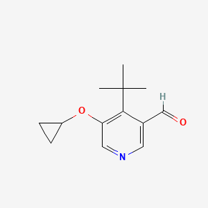 molecular formula C13H17NO2 B14807953 4-Tert-butyl-5-cyclopropoxynicotinaldehyde 