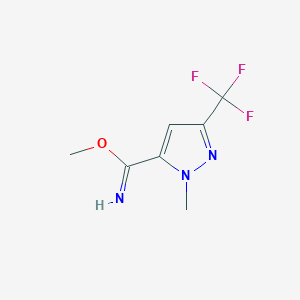 molecular formula C7H8F3N3O B1480796 methyl 1-methyl-3-(trifluoromethyl)-1H-pyrazole-5-carbimidate CAS No. 2098069-63-5