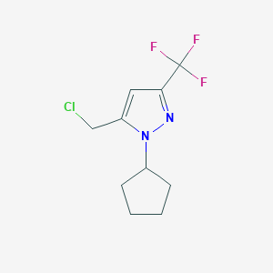 molecular formula C10H12ClF3N2 B1480797 5-(chloromethyl)-1-cyclopentyl-3-(trifluoromethyl)-1H-pyrazole CAS No. 2091568-46-4