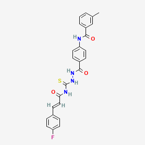 molecular formula C25H21FN4O3S B14807977 N-{4-[(2-{[(2E)-3-(4-fluorophenyl)prop-2-enoyl]carbamothioyl}hydrazinyl)carbonyl]phenyl}-3-methylbenzamide 