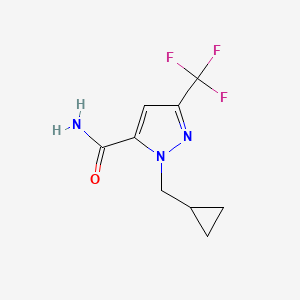 molecular formula C9H10F3N3O B1480798 1-(环丙基甲基)-3-(三氟甲基)-1H-吡唑-5-甲酰胺 CAS No. 2098101-43-8