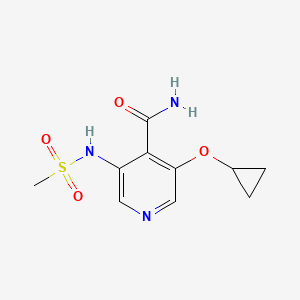 molecular formula C10H13N3O4S B14807983 3-Cyclopropoxy-5-(methylsulfonamido)isonicotinamide 