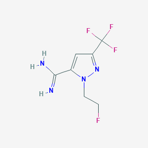 molecular formula C7H8F4N4 B1480799 1-(2-fluoroethyl)-3-(trifluoromethyl)-1H-pyrazole-5-carboximidamide CAS No. 2098107-32-3