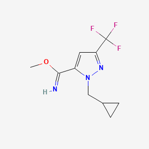 methyl 1-(cyclopropylmethyl)-3-(trifluoromethyl)-1H-pyrazole-5-carbimidate