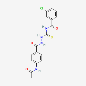 N-[(2-{[4-(acetylamino)phenyl]carbonyl}hydrazinyl)carbonothioyl]-3-chlorobenzamide