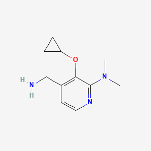 molecular formula C11H17N3O B14808047 4-(Aminomethyl)-3-cyclopropoxy-N,N-dimethylpyridin-2-amine 