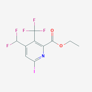 molecular formula C10H7F5INO2 B14808067 Ethyl 4-(difluoromethyl)-6-iodo-3-(trifluoromethyl)pyridine-2-carboxylate 