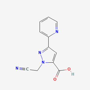1-(cyanomethyl)-3-(pyridin-2-yl)-1H-pyrazole-5-carboxylic acid
