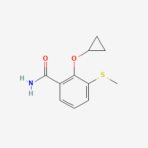 molecular formula C11H13NO2S B14808084 2-Cyclopropoxy-3-(methylthio)benzamide 