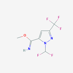 molecular formula C7H6F5N3O B1480809 methyl 1-(difluoromethyl)-3-(trifluoromethyl)-1H-pyrazole-5-carbimidate CAS No. 2098107-61-8