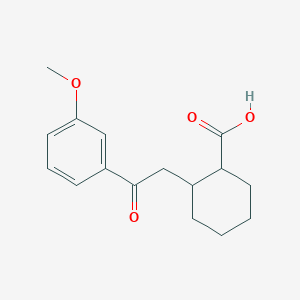 molecular formula C16H20O4 B14808130 2-[2-(3-Methoxyphenyl)-2-oxoethyl]cyclohexane-1-carboxylic acid 