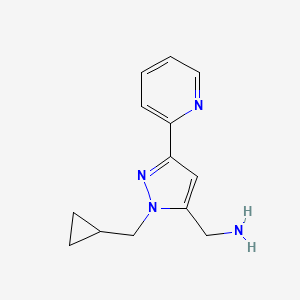 molecular formula C13H16N4 B1480814 (1-(cyclopropylmethyl)-3-(pyridin-2-yl)-1H-pyrazol-5-yl)methanamine CAS No. 2097964-52-6