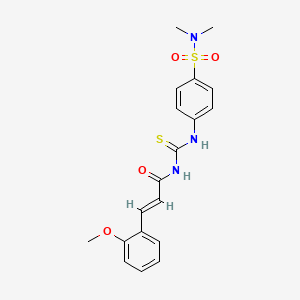 molecular formula C19H21N3O4S2 B14808148 (2E)-N-{[4-(dimethylsulfamoyl)phenyl]carbamothioyl}-3-(2-methoxyphenyl)prop-2-enamide 