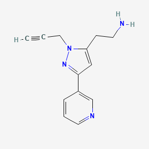 2-(1-(prop-2-yn-1-yl)-3-(pyridin-3-yl)-1H-pyrazol-5-yl)ethan-1-amine