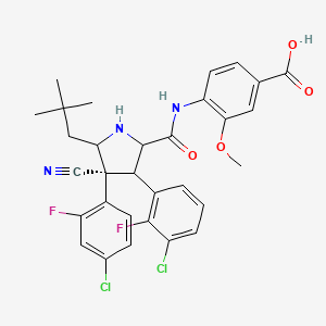 molecular formula C31H29Cl2F2N3O4 B14808256 4-[[(4R)-3-(3-chloro-2-fluorophenyl)-4-(4-chloro-2-fluorophenyl)-4-cyano-5-(2,2-dimethylpropyl)pyrrolidine-2-carbonyl]amino]-3-methoxybenzoic acid 