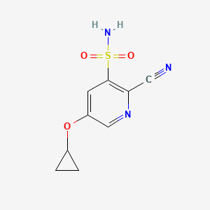 molecular formula C9H9N3O3S B14808302 2-Cyano-5-cyclopropoxypyridine-3-sulfonamide 