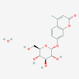 molecular formula C16H20O9 B14808326 4-Methyl-7-(((2R,3R,4S,5S,6R)-3,4,5-trihydroxy-6-(hydroxymethyl)tetrahydro-2H-pyran-2-yl)oxy)-2H-chromen-2-one hydrate 