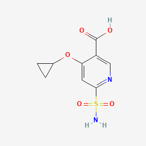 molecular formula C9H10N2O5S B14808351 4-Cyclopropoxy-6-sulfamoylnicotinic acid 