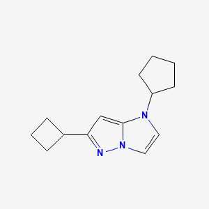 molecular formula C14H19N3 B1480836 6-cyclobutyl-1-cyclopentyl-1H-imidazo[1,2-b]pyrazole CAS No. 2098053-80-4
