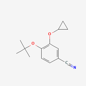 molecular formula C14H17NO2 B14808367 4-Tert-butoxy-3-cyclopropoxybenzonitrile 