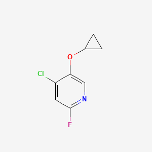 molecular formula C8H7ClFNO B14808375 4-Chloro-5-cyclopropoxy-2-fluoropyridine 