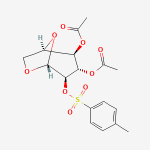 molecular formula C17H20O9S B14808389 3,4-Di-O-acetyl-1,6-anhydro-2-O-p-toluenesulfonyl-b-D-glucopyranose 