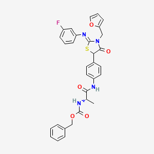 benzyl N-[(1S)-2-[4-[(2Z)-2-(3-fluorophenyl)imino-3-(2-furylmethyl)-4-oxo-thiazolidin-5-yl]anilino]-1-methyl-2-oxo-ethyl]carbamate