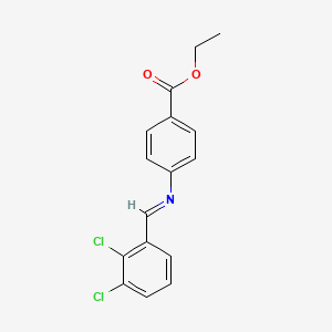 molecular formula C16H13Cl2NO2 B14808423 ethyl 4-{[(E)-(2,3-dichlorophenyl)methylidene]amino}benzoate 