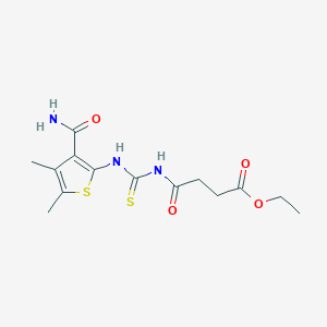 Ethyl 4-{[(3-carbamoyl-4,5-dimethylthiophen-2-yl)carbamothioyl]amino}-4-oxobutanoate