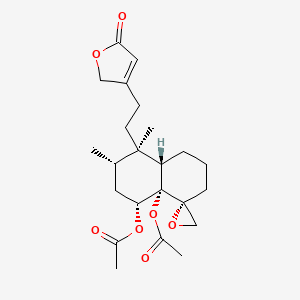 (1R,4aS,5R,6S,8R,8aS)-5,6-dimethyl-5-(2-(5-oxo-2,5-dihydrofuran-3-yl)ethyl)octahydro-2H-spiro[naphthalene-1,2'-oxirane]-8,8a-diyl diacetate