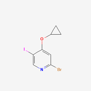 molecular formula C8H7BrINO B14808506 2-Bromo-4-cyclopropoxy-5-iodopyridine 