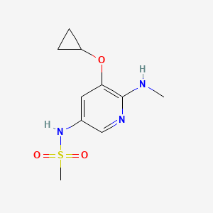 molecular formula C10H15N3O3S B14808522 N-(5-Cyclopropoxy-6-(methylamino)pyridin-3-YL)methanesulfonamide 