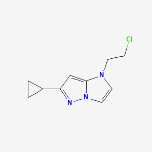 molecular formula C10H12ClN3 B1480855 1-(2-chloroethyl)-6-cyclopropyl-1H-imidazo[1,2-b]pyrazole CAS No. 2098138-97-5