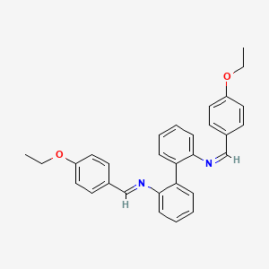 molecular formula C30H28N2O2 B14808581 N,N'-bis[(E)-(4-ethoxyphenyl)methylidene]biphenyl-2,2'-diamine 