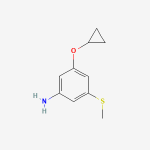 molecular formula C10H13NOS B14808623 3-Cyclopropoxy-5-(methylthio)aniline 