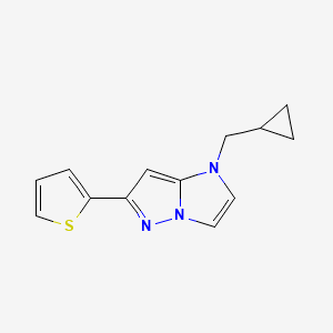 molecular formula C13H13N3S B1480863 1-(环丙基甲基)-6-(噻吩-2-基)-1H-咪唑并[1,2-b]吡唑 CAS No. 2098030-63-6