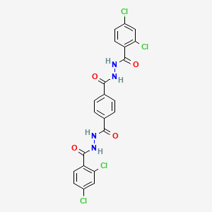 molecular formula C22H14Cl4N4O4 B14808647 N'~1~,N'~4~-bis[(2,4-dichlorophenyl)carbonyl]benzene-1,4-dicarbohydrazide 