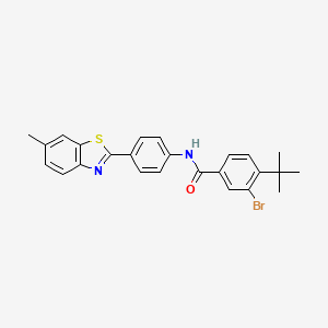 molecular formula C25H23BrN2OS B14808655 3-bromo-4-tert-butyl-N-[4-(6-methyl-1,3-benzothiazol-2-yl)phenyl]benzamide 