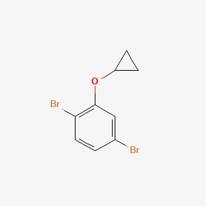 molecular formula C9H8Br2O B14808705 1,4-Dibromo-2-cyclopropoxybenzene 