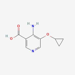 molecular formula C9H10N2O3 B14808717 4-Amino-5-cyclopropoxynicotinic acid 