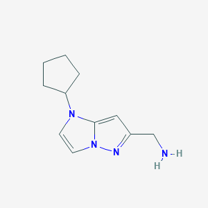 molecular formula C11H16N4 B1480874 (1-cyclopentyl-1H-imidazo[1,2-b]pyrazol-6-yl)methanamine CAS No. 2098012-10-1