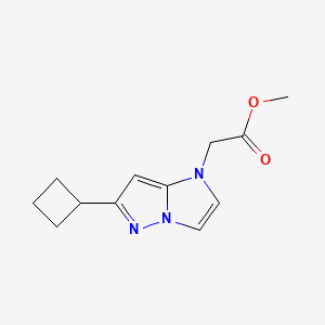 molecular formula C12H15N3O2 B1480877 methyl 2-(6-cyclobutyl-1H-imidazo[1,2-b]pyrazol-1-yl)acetate CAS No. 2098091-33-7