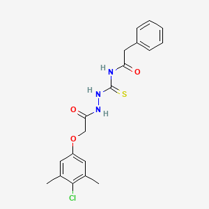 N-({2-[(4-chloro-3,5-dimethylphenoxy)acetyl]hydrazinyl}carbonothioyl)-2-phenylacetamide