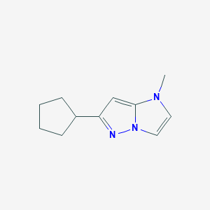 molecular formula C11H15N3 B1480882 6-cyclopentyl-1-methyl-1H-imidazo[1,2-b]pyrazole CAS No. 2098054-25-0