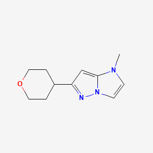 molecular formula C11H15N3O B1480883 1-methyl-6-(tetrahydro-2H-pyran-4-yl)-1H-imidazo[1,2-b]pyrazole CAS No. 2098091-58-6