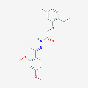 N'-[(1E)-1-(2,4-dimethoxyphenyl)ethylidene]-2-[5-methyl-2-(propan-2-yl)phenoxy]acetohydrazide